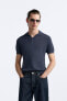 Lyocell blend knit polo shirt