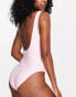 Фото #1 товара Brave Soul scoop back swimsuit in light pink