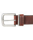 Men's Leather Jean Belt with Metal and Leather Keeper