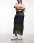 Pimkie mesh column maxi skirt in blue ombre