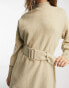 & Other Stories knitted belted mini dress in beige