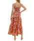 ფოტო #2 პროდუქტის Juniors' Tie-Bust Keyhole-Cutout Floral-Print Maxi Dress