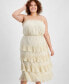 Фото #4 товара Trendy Plus Size Printed Ruffle-Trim Midi Dress