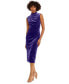 Фото #3 товара Women's Velvet Ruched Midi Dress