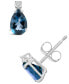 London Blue Topaz (1 ct. t.w.) and Diamond Accent Stud Earrings in 14K Yellow Gold or 14K White Gold