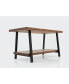 Фото #4 товара Furnish Home Store London 39" Solid Wood Rustic Coffee Cocktail Table For Living Rooms With Shelf