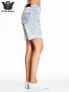 Фото #7 товара женские джинсовые шорты Factory Price    с высокой талией, пять карманов, логотип, рваные