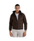 Men's Brown Zip-Front Jacket With Fleece Detail