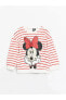 LCW baby Bisiklet Yaka Uzun Kollu Minnie Mouse Baskılı Kız Bebek Sweatshirt