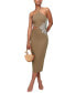 ფოტო #1 პროდუქტის Women's Halter-Neck Floral Appliqué Dress