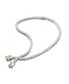 Фото #2 товара Sterling Silver White Gold Plated with Two-Stone Tennis Chain Collar Necklace