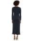 Women's Ruched Long-Sleeve Midi Dress