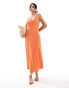 Mango towelling cami maxi dress in orange