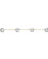 ფოტო #2 პროდუქტის Sterling Silver 14k Yellow Gold Plated with Gray Freshwater Pearl Station Bracelet with Adjustable Extension Chain