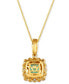 Фото #3 товара Le Vian mint Julep Quartz (2-1/6 ct. t.w.) & Diamond (3/8 ct. t.w.) Halo Pendant Necklace in 14k Gold, 18" + 2" extender