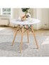 Фото #3 товара Round Modern Dining Table with Solid Wooden Leg-White