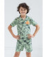 Boys T-Rex Polo Shirt and Shorts to Зеленый, 7-8 - фото #2