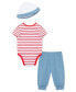 Фото #2 товара Костюм для малышей Little Me Боди, штаны, шапочка Спортивный базебол