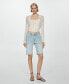 ფოტო #4 პროდუქტის Women's Straight-Fit Denim Bermuda Shorts