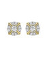 ფოტო #4 პროდუქტის Round Cut Natural Certified Diamond (0.76 cttw) 14k Yellow Gold Earrings Tudor Stud Design