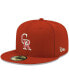 Фото #2 товара Men's Red Colorado Rockies Logo White 59FIFTY Fitted Hat