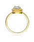 Фото #4 товара RA 14k Yellow Gold Plated with Pear Cubic Zirconia Yellow Enamel Promise Stacking Ring