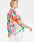 Фото #2 товара Women's 100% Linen Garden Blur Printed Shirt, Created for Macy's