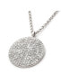 Фото #3 товара White Rhodium Clad Pave Cubic Zirconia Disc Necklace