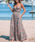 Фото #3 товара Women's Pink Floral Sweetheart Twist & Keyhole Maxi Beach Dress