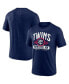 ფოტო #2 პროდუქტის Men's Heathered Navy Minnesota Twins Badge of Honor Tri-Blend T-shirt