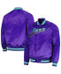 ფოტო #1 პროდუქტის Men's Purple Utah Jazz Hardwood Classics Throwback Wordmark Raglan Full-Snap Jacket