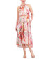 Фото #1 товара Women's Printed Chiffon Ruffle-Tier High-Low Dress