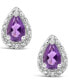 ფოტო #10 პროდუქტის Gemstone and Diamond Accent Stud Earrings in Sterling Silver