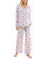 ფოტო #9 პროდუქტის Women's 2-Pc. Printed Butter Knit Pajamas Set