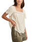 Фото #1 товара Women's Embroidered Flutter-Sleeve Top
