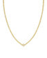 ფოტო #1 პროდუქტის Simple Flat Chain and Crystal Bead Necklace