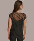 ფოტო #2 პროდუქტის Donna Karan Women's Sleeveless Sheer Cowlneck Blouse