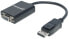 Manhattan DisplayPort to VGA HD15 Converter Cable - 15cm - Male to Female - Active - Equivalent to DP2VGA2 - DP With Latch - Black - Lifetime Warranty - Polybag - 0.15 m - DisplayPort - VGA (D-Sub) - Male - Female - Straight