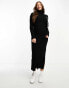 Фото #4 товара ASOS DESIGN Tall knitted maxi dress with high neck and side split in black