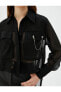 Фото #5 товара Рубашка женская с асимметричным прозрачным узором и аксессуарами Koton Tuba Ünsal