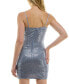 ფოტო #2 პროდუქტის Juniors' Metallic Surplice Sleeveless Bodycon Dress