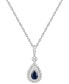 Фото #1 товара Macy's sapphire (5/8 ct. t.w.) & Diamond (1/3 ct. t.w.) Teardrop Halo 18" Pendant Necklace in 14k Gold (Also in Ruby & Emerald)