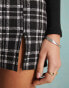 Фото #6 товара Miss Selfridge ponte mini skort in black check