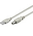 Wentronic USB AB 300 HS 3m - 3 m - USB A - USB B - Male/Male - Grey