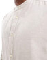 Фото #4 товара Jack & Jones linen shirt with grandad neck in beige