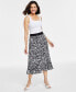 ფოტო #1 პროდუქტის Women's Printed Pleated Midi Skirt, Created for Macy's