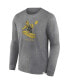 Фото #2 товара Men's Heather Charcoal Distressed Pittsburgh Steelers Washed Primary Long Sleeve T-shirt