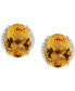 ფოტო #6 პროდუქტის Citrine (3-1/5 ct. t.w.) & Diamond (1/20 ct. t.w.) Stud Earrings in 14k Gold (Also in Mystic Topaz)