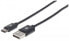 Фото #1 товара Manhattan USB-C to USB-A Cable - 2m - Male to Male - Black - 480 Mbps (USB 2.0) - Equivalent to Startech USB2AC2M - Hi-Speed USB - Lifetime Warranty - Polybag - 2 m - USB C - USB A - USB 2.0 - 480 Mbit/s - Black