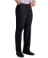 J.M. Men's 4-Way Stretch Textured Grid Classic Fit Flat Front Performance Dress Pant